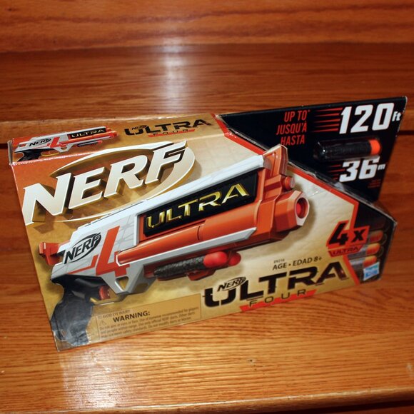 3/$55❤️Nerf Ultra Four Blaster 4 Darts Toy Gun Fire Blast Game Pistol Gift Set - Picture 1 of 8
